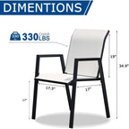 Outdoor Patio Chairs Set of 2, Oyster Beige Stackable Outdoor Chairs, - Image 2