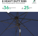 JEAREY 9FT Outdoor Patio Umbrella, Market Umbrella, Purplish Blue | Outdoor - Image 5