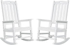 Outdoor Rocking Chairs Set of 2, Oversized Porch Rocker | Weather Resistant by PsilvamGardenFurniture