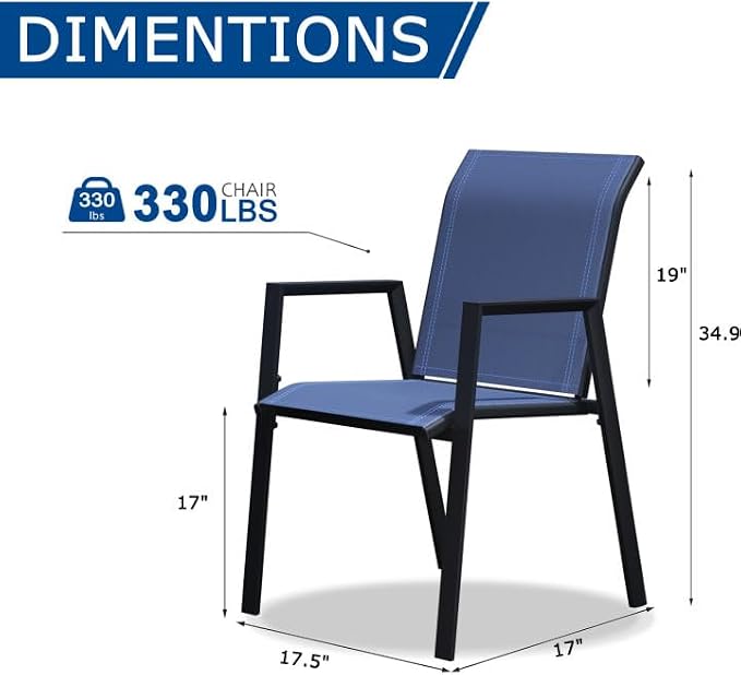 Outdoor Patio Chairs Set of 2, Lightweight Patio Set - Image 6