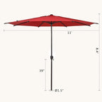 Abba Patio 11FT Lyon Outdoor Patio Umbrella Outdoor Table Umbrella - Image 7