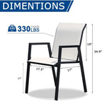 Outdoor Patio Chairs Set of 4, Oyster Beige Stackable Outdoor Chairs, - Image 6
