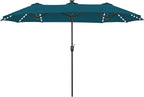 13 ft Patio Umbrella with 120 LED Solar Lights Outdoor Umbrella, Cerulean | by HERASPALACE