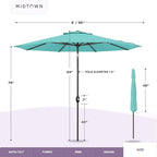 Midtown Umbrellas 10-Year-No-Fade - 8 Ft - UV Proof Purple/White Stripes Fabric - Image 6