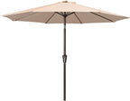 JEAREY 9FT Outdoor Patio Umbrella, Market Umbrella, Tan | Outdoor Table by JEAREYOutdoorsCollection
