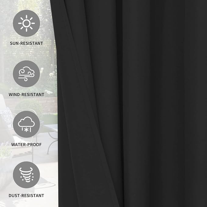 Easy-Going 100% Waterproof Outdoor Curtains 54x120 inch, Gazebo and Pergola 2 - Image 5
