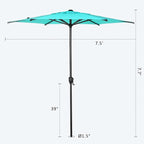 Abba Patio 7.5FT Lyon Outdoor Patio Umbrella Outdoor Table Umbrella - Image 7