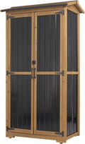 Ketive Outdoor Storage Cabinet, Wood & Metal Garden Cabinet by Ketive