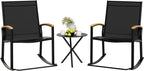 Shintenchi 3 Piece Outdoor Rocking Bistro Set, Textilene Fabric Small Patio by Shintenchi%7CFurnitureMadeforRealLife