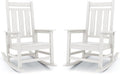 Oversized Outdoor Rocking Chair Set of 2, HDPE Patio Rockers by KINGYES