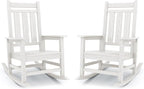 Oversized Outdoor Rocking Chair Set of 2, HDPE Patio Rockers by KINGYES