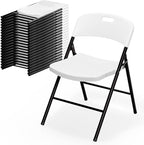 Bonnlo 20-Pack White Plastic Folding Chairs, Portable Seat by Bonnlo