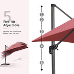 PURPLE LEAF Patio Cantilever Umbrella 10' x 13' Large Space - Image 3