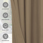 Easy-Going 100% Waterproof Outdoor Curtains 54x96 inch, Sand | Windproof - Image 5