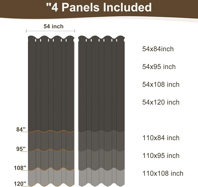 Windproof Outdoor Curtains for Patio Waterproof 4 Pcs 54x95 In White | Grommet - Image 9