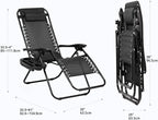 Nazhura Set of 2 Relaxing Recliners Patio Chairs Adjustable Steel Mesh Zero - Image 3