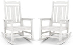 SERWALL Outdoor Rocking Chairs Set of 2, HDPE Rocking Chair Outdoor by SERWALL