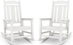 SERWALL HDPE Oversized Outdoor Rocking Chairs Set of 2, Patio Rocker, All by SERWALL