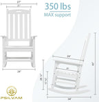 Outdoor Rocking Chairs Set of 2, Oversized Porch Rocker | Weather Resistant - Image 3