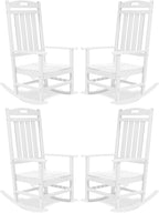 Outdoor Rocking Chair Set of 4, All-Weather Resistant Poly Lumber Rocker Chair by Adiromoti