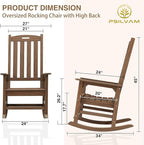 Oversized Outdoor Rocking Chair, HDPE Porch Rocker | High Back Rocking Chairs - Image 5