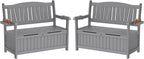 YEFU Outdoor Bench Set of 2, Heavy Duty Garden Storage Bench, Weatherproof by YEFU