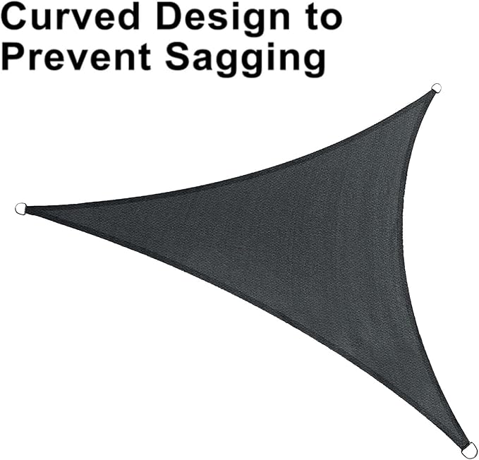 LOVE STORY Custom Size 19' x 19' x 19' Sun Shade Sail, Graphite Grey | HDPE - Image 6