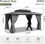 Aoxun 10'x14' Hardtop Gazebo - Image 4