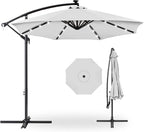 Best Choice Products 10ft Solar LED Offset Cantilever Hanging Market Patio by Unknown