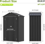 Aoxun Vertical Outdoor Storage Cabinet 3.5’x2’ - Image 2