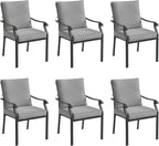 LVUYOYO Outdoor Patio Dining Chairs Set of 6, Metal Stackable Chairs Set by LVUYOYO