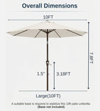 10FT Patio Umbrella, Outdoor Umbrella - Image 8