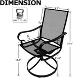 Outdoor Patio Dining Chairs Set of 2, All-Weather Metal Mesh Chairs - Image 2