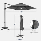 Best Choice Products 10ft Solar LED Offset Cantilever Hanging Market Patio - Image 2
