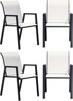 Outdoor Patio Chairs Set of 4, Oyster Beige Stackable Outdoor Chairs, - Image 7