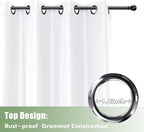 HolidayIdeas Outdoor Curtains for Patio Waterproof 6 Pcs 54x95 Inch White | - Image 4
