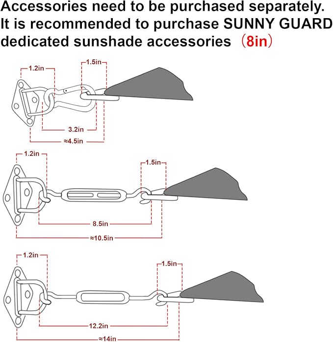 SUNNY GUARD Custom Size 15'x28' Rectangle Turquoise Blue UV Block Sunshade - Image 3
