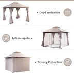 10'x10' Outdoor Gazebo, Heavy Duty Metal Frame Patio Canopy - Image 5