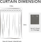 Easy-Going 100% Waterproof Outdoor Curtains 110x120 inch, Dark Grey | Windproof - Image 7