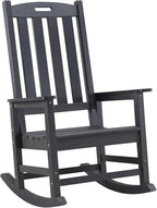 Oversized Outdoor Rocking Chair, HDPE Porch Rocker | High Back Rocking Chairs by PsilvamGardenFurniture