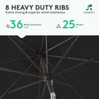 JEAREY 9FT Outdoor Patio Umbrella, Market Umbrella, Tilt & Crank UV Protection - Image 5