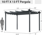 Tangkula 10x13 Ft Pergola, Heavy-Duty Aluminum Outdoor Pergola - Image 8