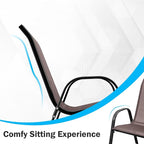 Tangkula Patio Dining Chairs Set of 2, Outdoor Stackable All Weather Heavy Duty - Image 7