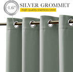 NICETOWN Patio Curtains Outdoor Waterproof W100 x L95 in Sage Green | Windproof - Image 5