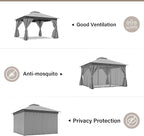 12'x12' Outdoor Gazebo, Heavy Duty Metal Frame Patio Canopy - Image 5