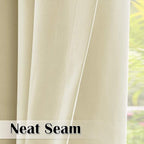 Outdoor Waterproof Curtains W70 x L84 Inch Natural Beige, 1 Panel | Grommet - Image 7