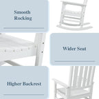 Oversized Outdoor Rocking Chair, HDPE Porch Rocker | High Back Rocking Chairs - Image 5