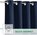 Cabana Curtains Outdoor Waterproof W70 x L84 Inch Navy Blue, 1 Panel | Grommet - Image 2