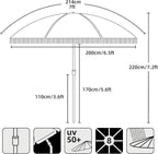 AMMSUN 7ft Patio Umbrella with Fringe Outdoor Tassel Umbrella UPF50+ Wood Color - Image 5