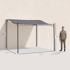 Outsunny 10' x 10' Steel Outdoor Pergola Gazebo Patio Canopy Gray | - Image 7